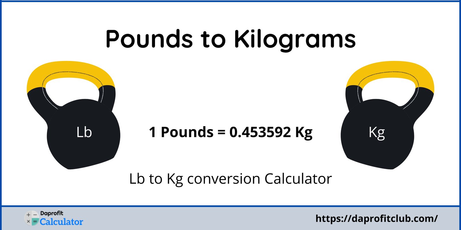 Pounds to Kilograms converter (lbs to Kg)